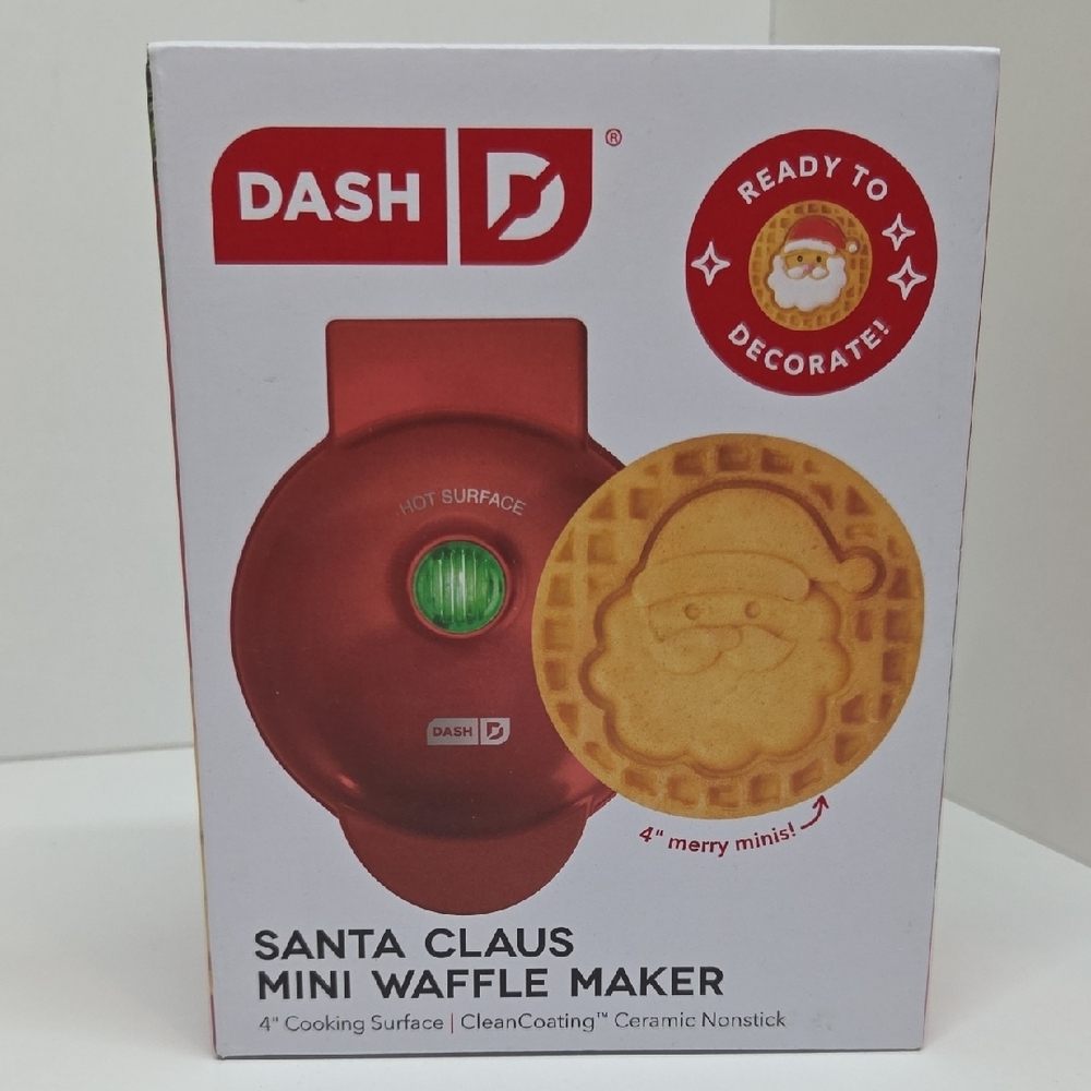 Dash Red Santa Claus Mini Waffle Maker